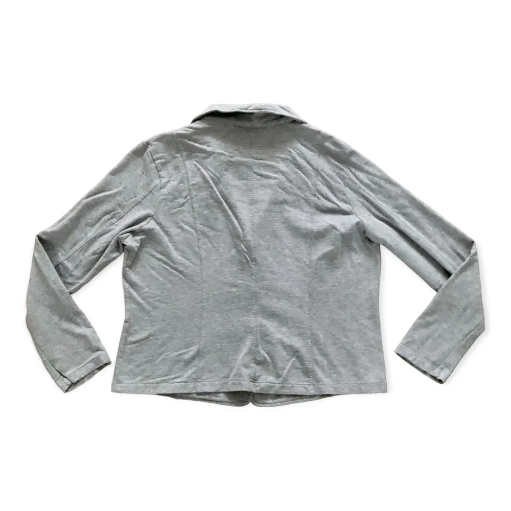 Vintage Talbots Gray Snap Closure Light Weight Cotton Blazer Size XL - Picture 2 of 5